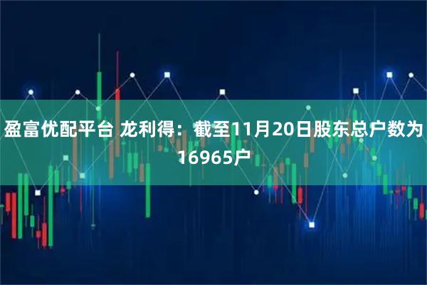 盈富优配平台 龙利得：截至11月20日股东总户数为16965户