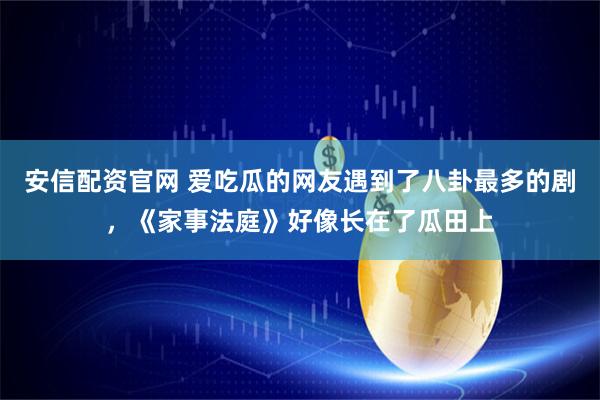 安信配资官网 爱吃瓜的网友遇到了八卦最多的剧，《家事法庭》好像长在了瓜田上